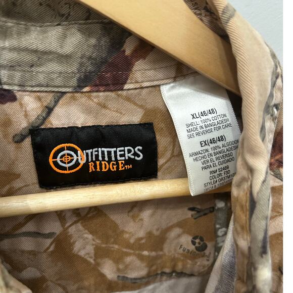 Outfitters Ridge Camo Hunting Shirt XL Cotton Long Sleeve Outdoor - Picture 3 of 3